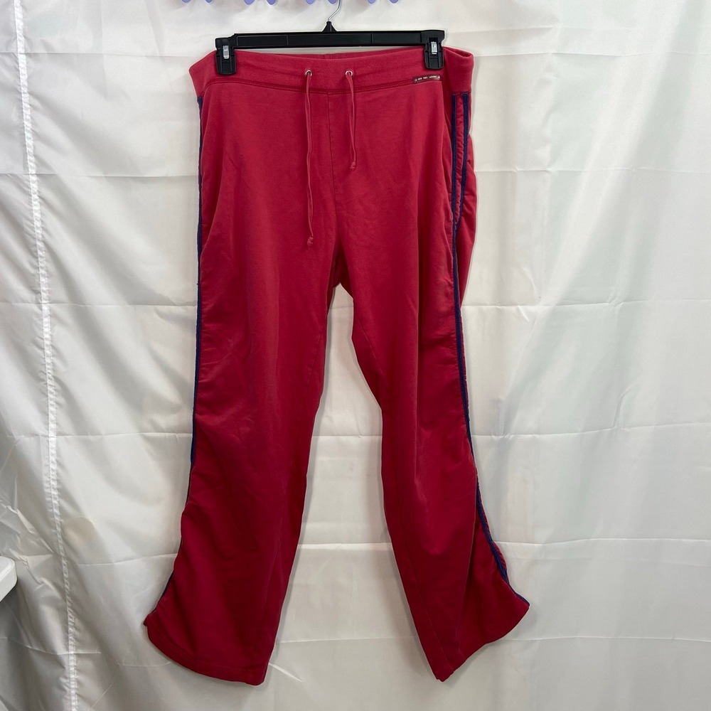 Vintage New York Laundry women's red striped ruched straight pull on sweatpants